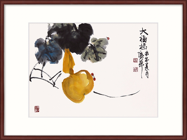 新中式客厅装饰画餐厅茶室葫芦挂画 国画福禄寿喜 唐华 福寿绵长