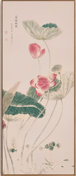 上品印画 吴应贞荷花 新中式餐桌客厅餐厅花卉挂画装饰画墙壁画