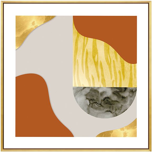 厨房壁画餐厅装饰画 创意个性正方形轻奢金箔组合挂画饭厅墙面画