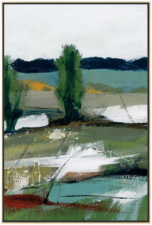 画作客厅风景树;田野抽象画