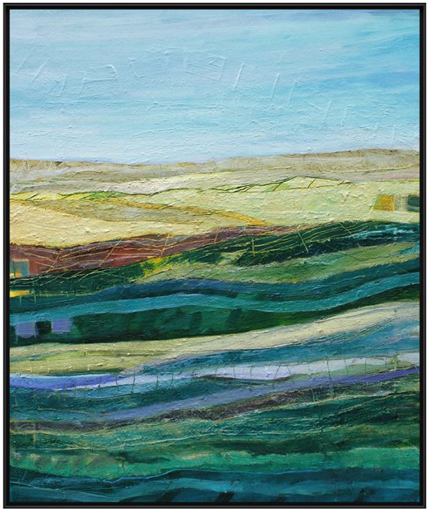 画作餐厅风景自然风光丘陵抽象画