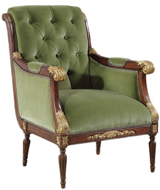 福溢家居英国温莎堡系列实木欧式高档休闲椅法式椅子别墅客厅家具-单