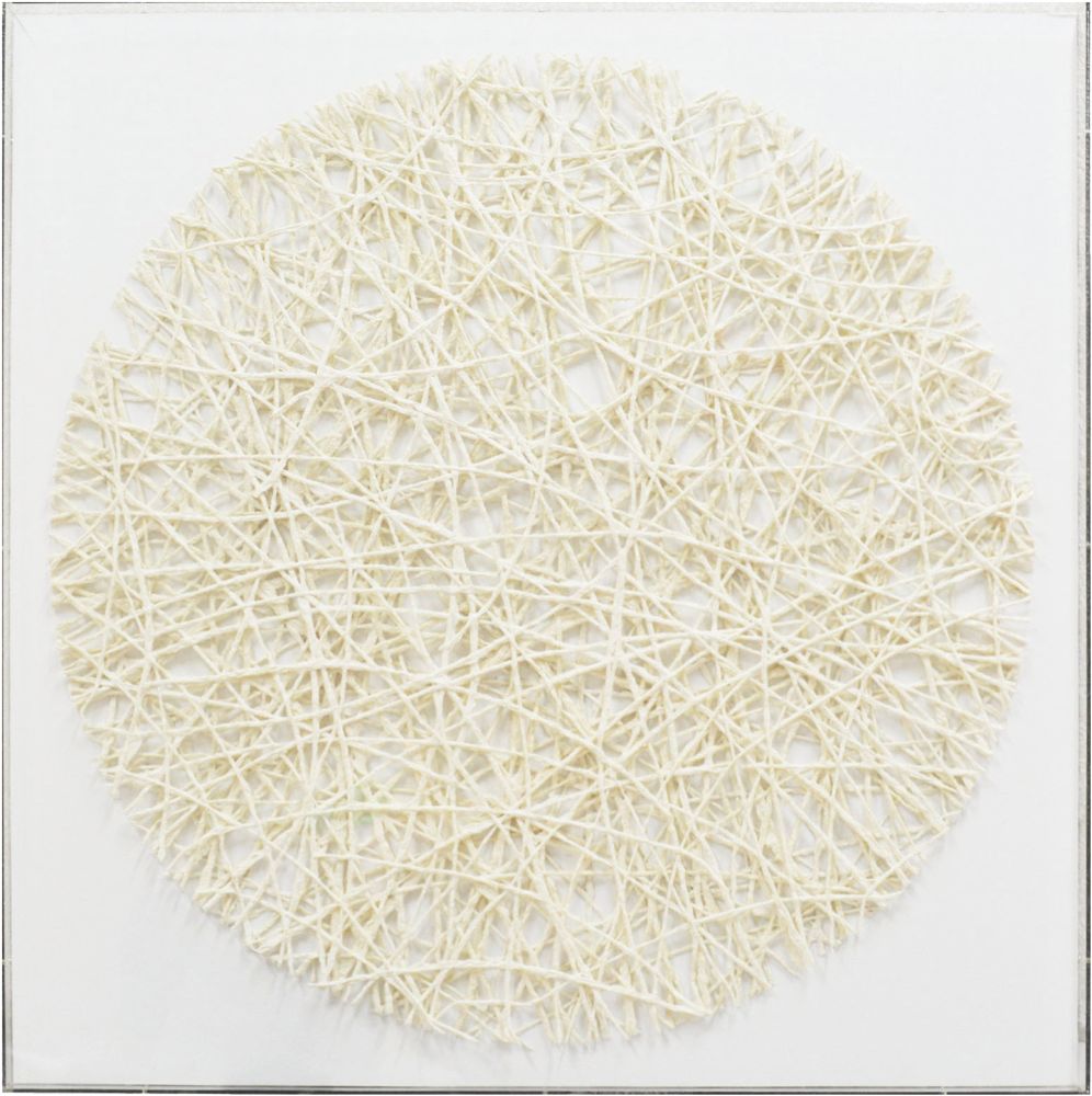 天乙画廊现代新中式样板房白色纤维装置画挂画