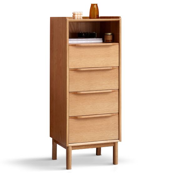 源氏木语 北欧风实木四抽一格大容量斗柜