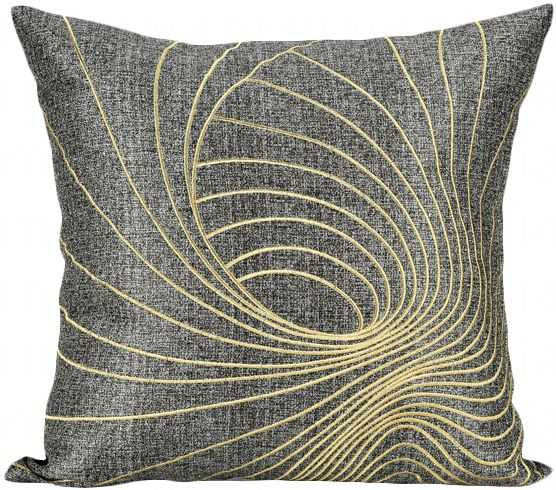 元熙壹品 现代/新中式样板房深灰金肌理纹轻奢金丝线绣花装饰枕
