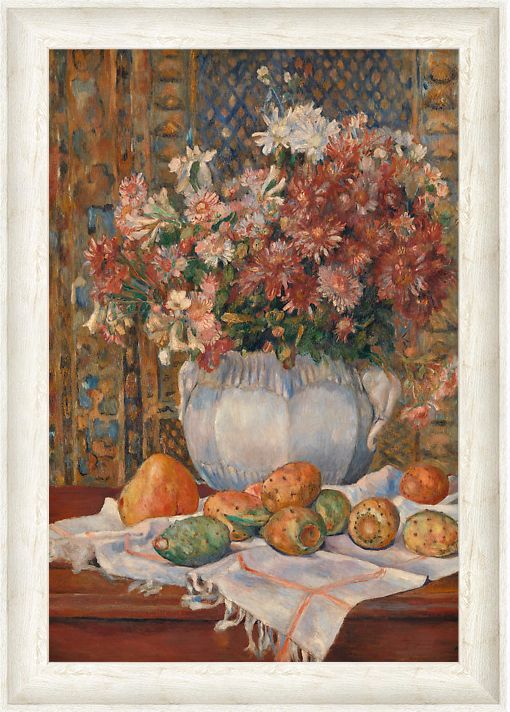 上品印画 雷诺阿春天的花束 欧式油画餐桌客厅花卉装饰画挂画框