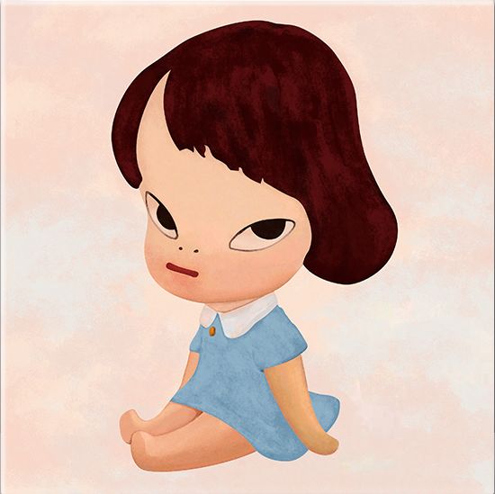 艺达利儿童房装饰画 现代简约客厅卧室三联画 奈良美智-造梦娃娃