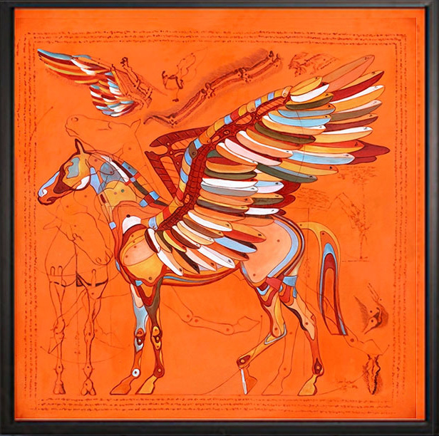 飞马创意油画走廊办公室玄关装饰画现代简约 客厅餐厅卧室无框画