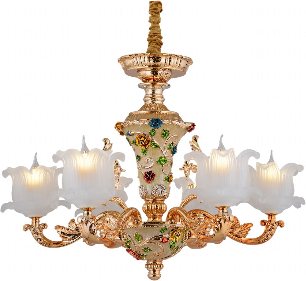 黔静灯具法式田园风格欧式树脂吊灯电镀锌合金吊灯新款上市