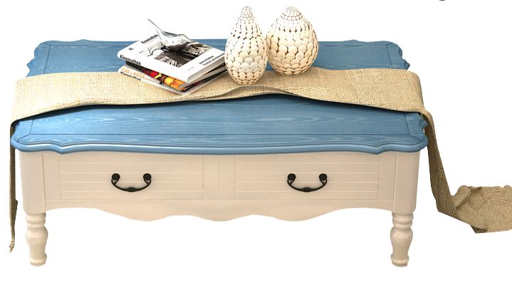 地中海茶几电视柜组合家具蓝色小户型田园茶几电视柜客厅风格家具