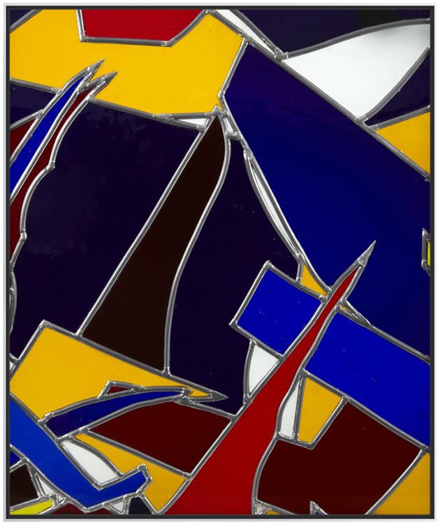 挂画工艺喷绘 装裱方式有框 幅数三联 图片形式平面 图案抽象 尺寸图