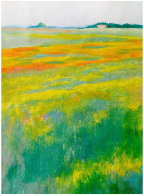 春天来了 纯手绘油画 现代北欧风景竖版玄关卧室餐厅小清新装饰画