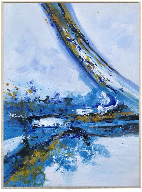 印象斑斓 涌动 现代简约抽象三联组合手绘油画 客厅办公室装饰画