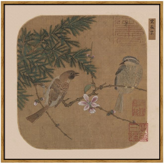 米亦堂 赵佶戴胜花鸟图 新中式 花鸟挂画