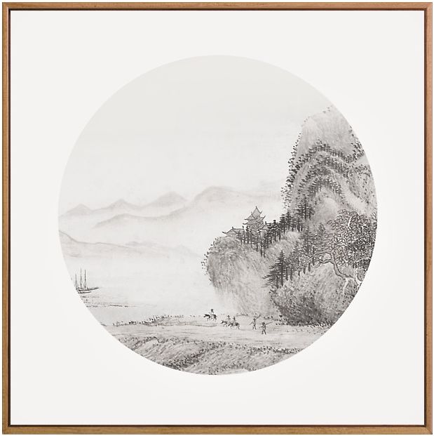 上品印画 王翚山水 水墨画禅意新中式沙发背景墙客厅挂画装饰画