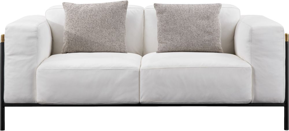 黛柏睿现代白色双人沙发