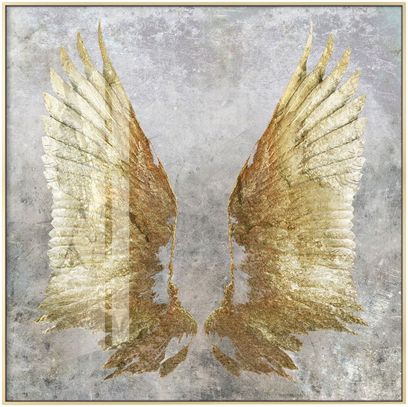 轻奢大气金色翅膀客厅会所装饰画时尚挂画现代简约酒店壁画