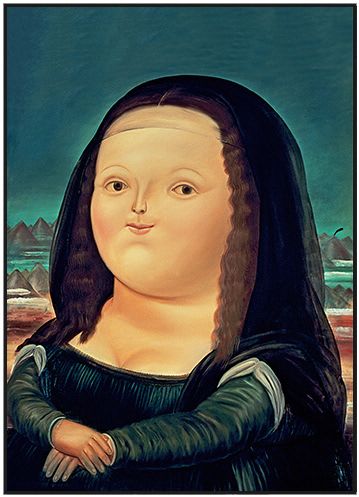 q版蒙娜丽莎人物装饰画现代简约小众客厅挂画过道酒店餐厅壁画