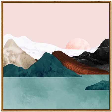 唯美风景壁画北欧风格餐厅装饰画客厅抽象水彩画挂画家居手绘油画