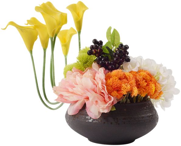 新中式陶瓷花瓶插花餐桌摆件样板房客厅酒店仿真花艺盆景软装饰品