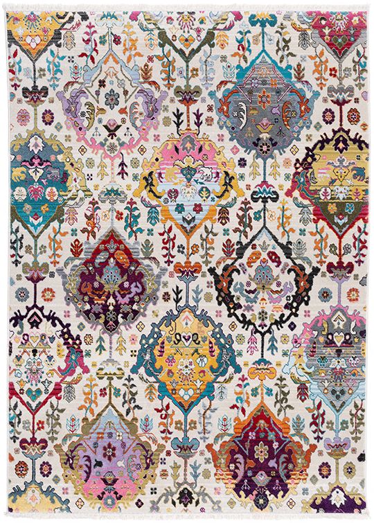 视觉味道 土耳其进口波斯纹样彩色客厅茶几地毯 柔软卧室床边毯