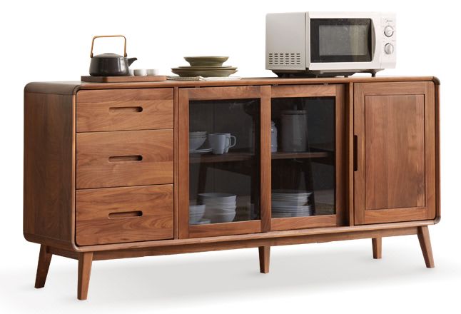 源氏木语 北欧风黑胡桃木餐边柜