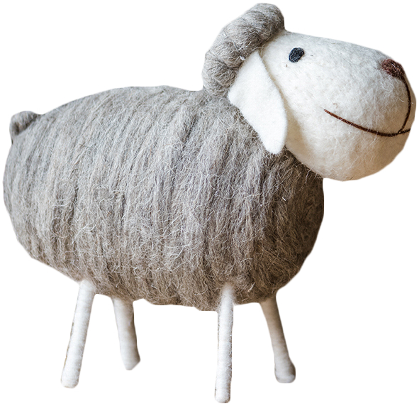 掬涵家居 北欧羊毛毡纯手工艺品大羊羊地面桌面装饰高端摆件