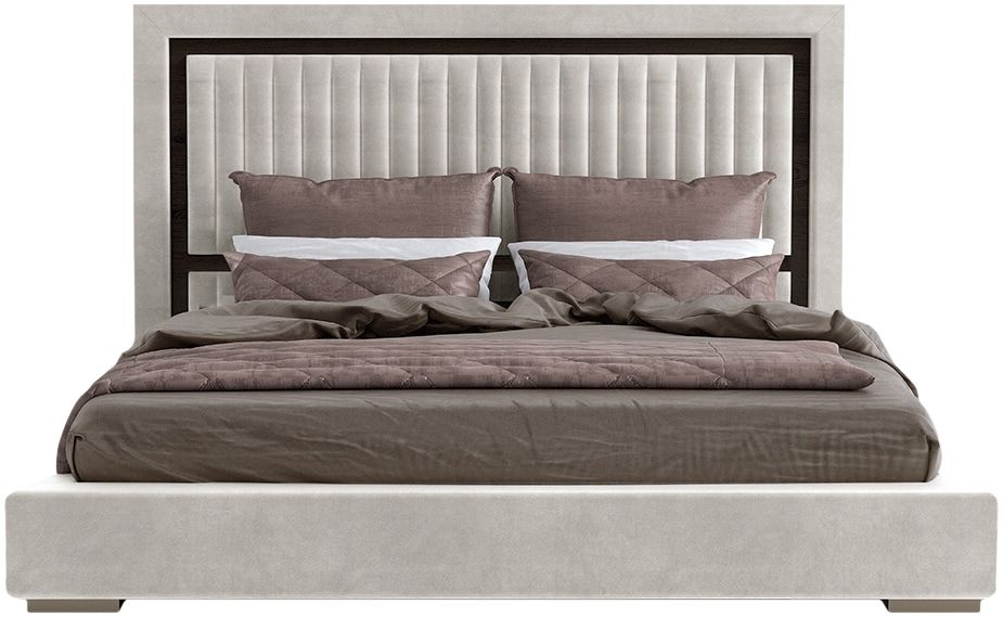 蓝尚 现代轻奢卧室真皮白蜡木双人床