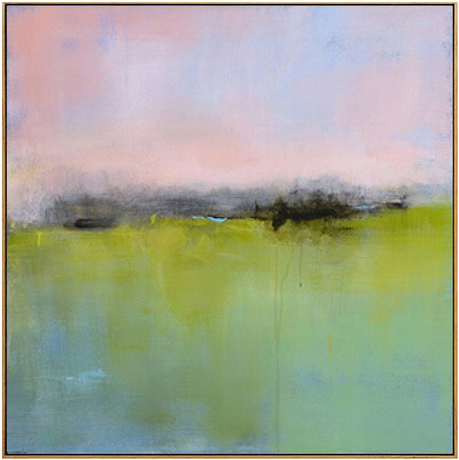 地平线 原创手绘油画 现代简约抽象北欧风格四联组合装饰画墙画