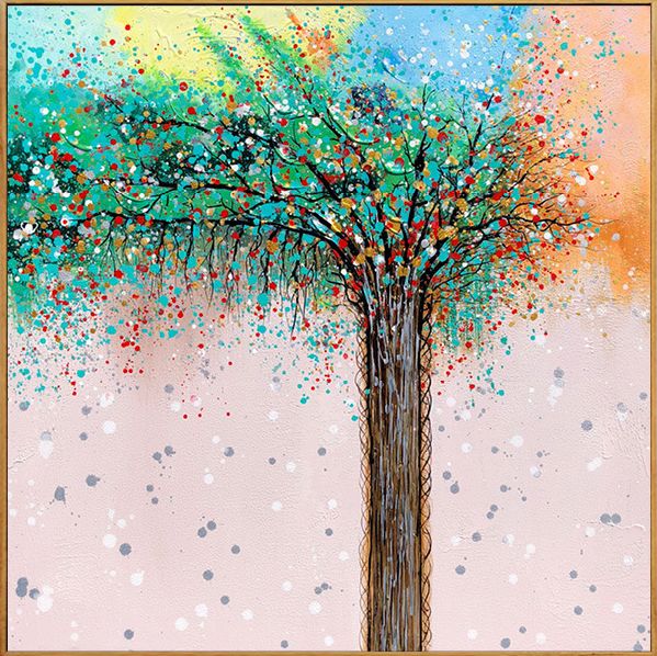 生命之树 现代抽象风景北欧风格手绘油画 玄关卧室餐厅挂画装饰画