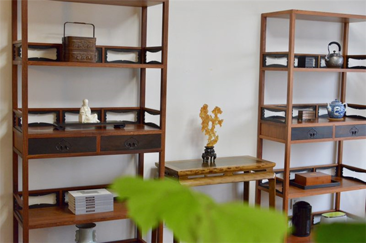 唐朝饰界 四层带黑檀木栏杆书架