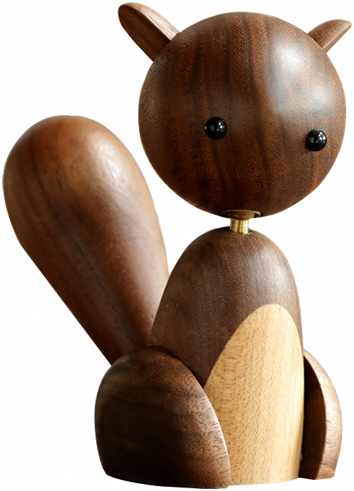 巷子戏法丨木偶小松鼠创意木质摆件客厅书房饰品现代简约玩偶礼物
