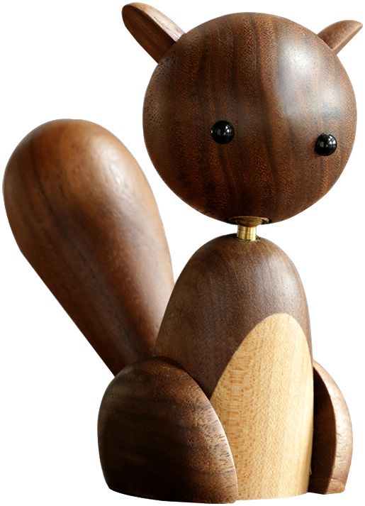 巷子戏法丨木偶小松鼠创意木质摆件客厅书房饰品现代简约玩偶礼物