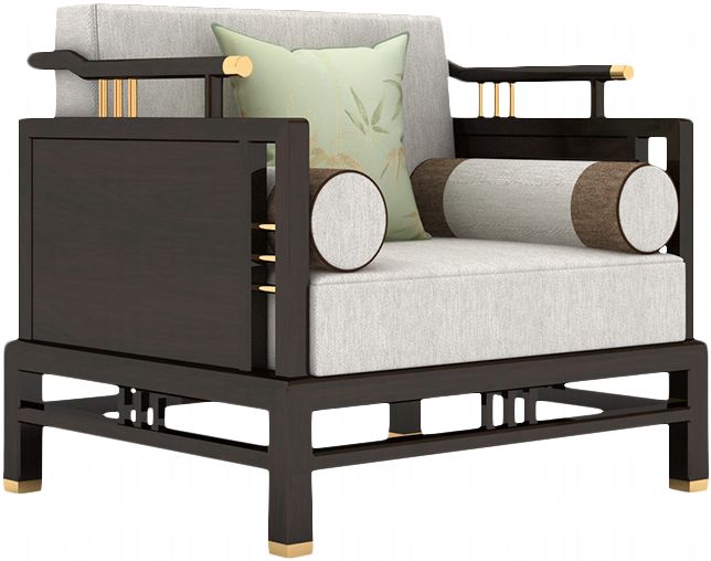 新中式沙发组合样板房实木布艺沙发客厅售楼处现代中式轻奢家具