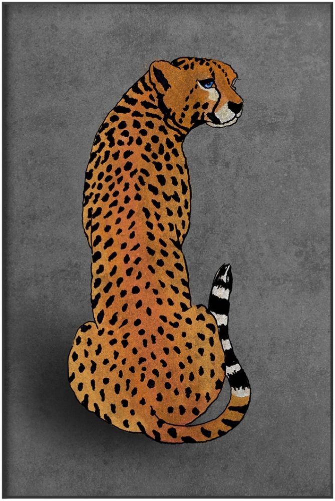 masar 现代大型动物金钱豹框画沙发背景墙楼梯间走廊挂画手绘速写