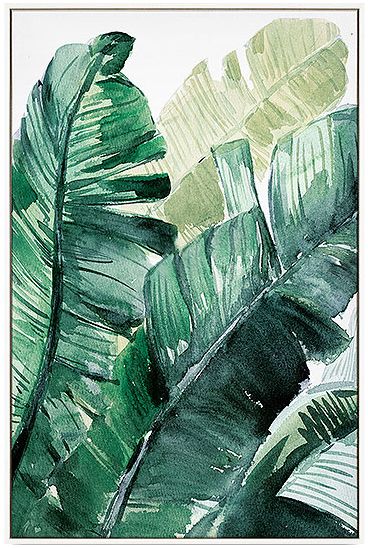 现代抽象绿色植物装饰画 北欧小清新挂画 盎然-单品-美间(软装设计