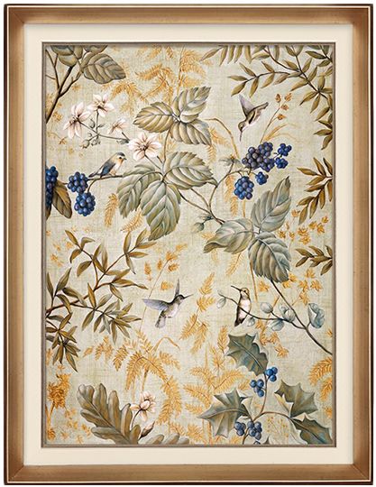 美式玄关装饰画竖版简美走廊过道花鸟挂画餐厅壁画