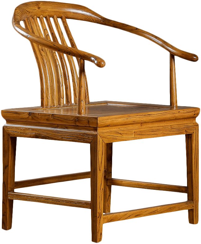 溪木工坊 老榆木圈背椅 纯实木中式圈背扶手椅 太师椅皇宫椅椅子