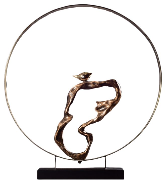 现代新中式玄关摆件家居软装饰品样板房客厅电视柜摆设简约招财莲