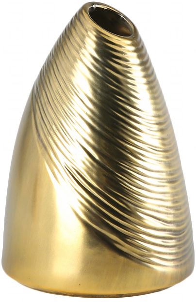 金色炫纹斜口陶瓷文艺小花瓶 北欧中式家居电视柜餐桌装饰品摆件