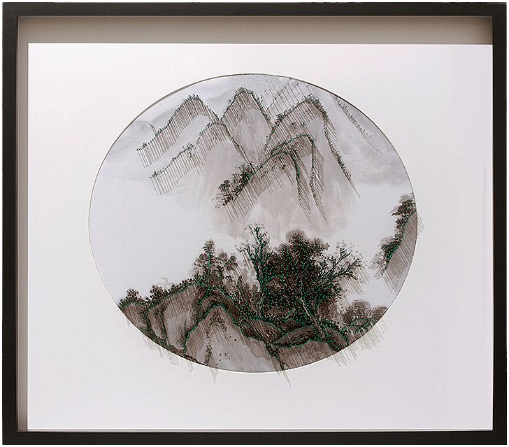 新中式国画小品立体工艺钉子画中国风客厅茶室会所软装艺术装饰画