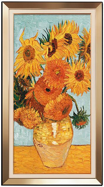 欧式入户玄关装饰画竖版餐厅壁画美式走廊过道挂画梵高纯手绘油画