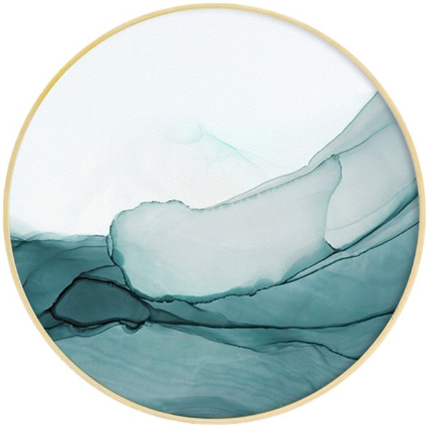 lilili映画烟染北欧装饰画实木创意圆形框画玄关抽象餐厅民宿挂画客厅