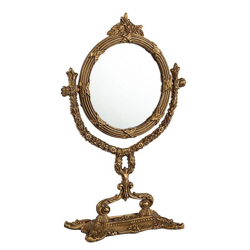 卡斯特兰 化妆镜铜梳妆镜摆件欧式古典