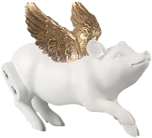 样板房书房客厅饰品摆件树脂创意家居雕塑飞猪现代简约软装工艺