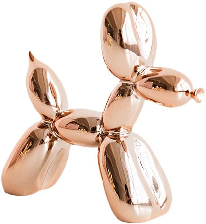 颜物 创意全铜玫瑰金色气球狗动物摆件北欧客厅桌面装饰礼品摆设