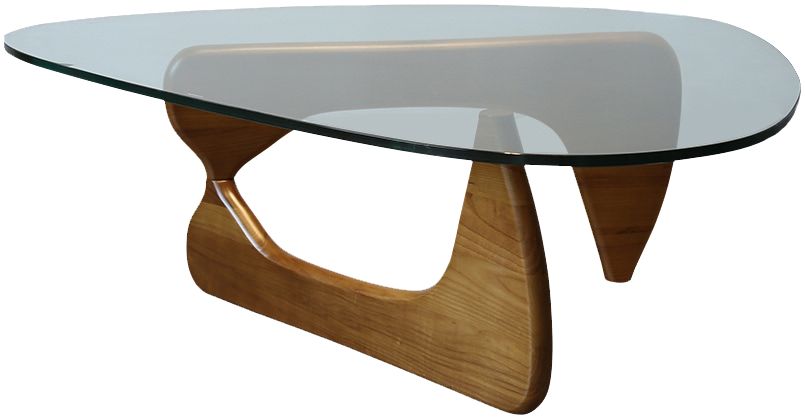 简摩 北欧轻奢实木设计师创意个性野口勇玻璃茶几