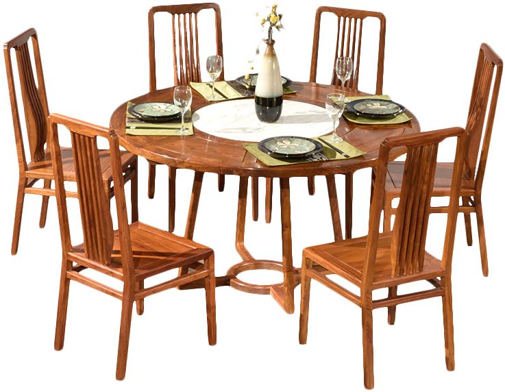 是否可定制是 同品牌产品 商品-艺盟百胜微凹黄檀方形餐桌椅组合苏作