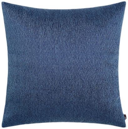 伶居丽布 现代人字纹暗纹蓝色抱枕(不含芯)