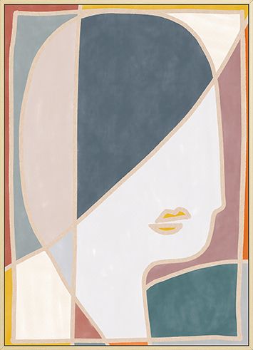 鳟鱼 北欧抽象像个性几何创意人物挂画抽象画